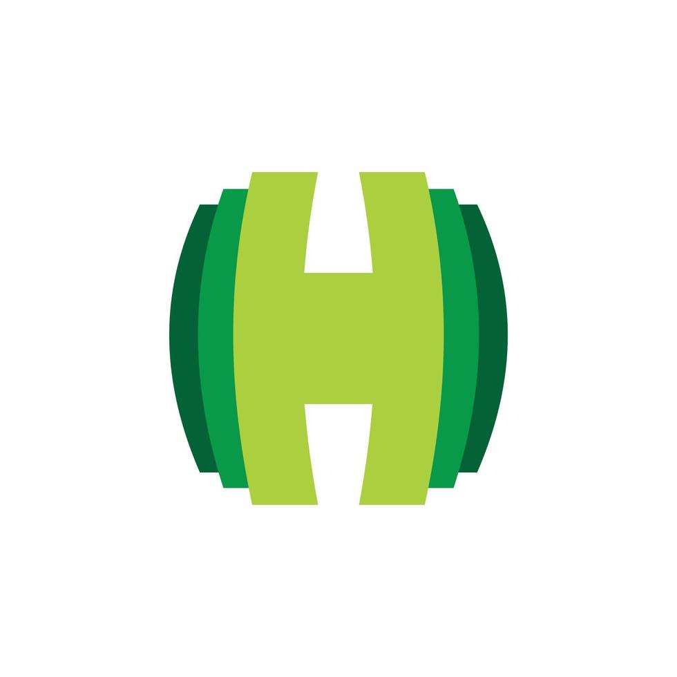 design de logotipo de letra verde h vetor
