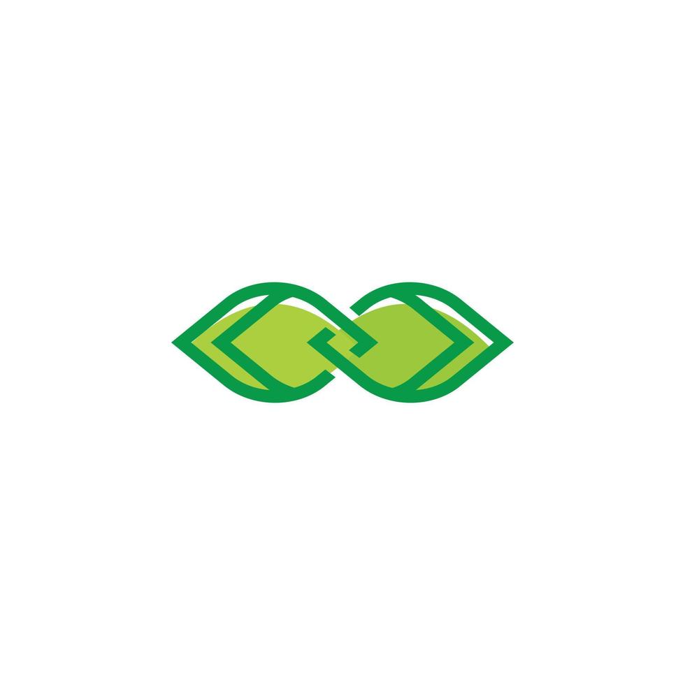 design de logotipo de folha verde infinito vetor