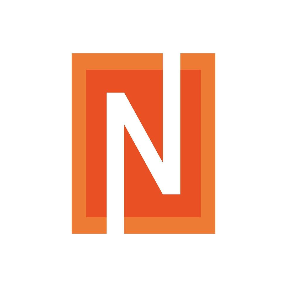 design de logotipo de letra inicial quadrada n vetor