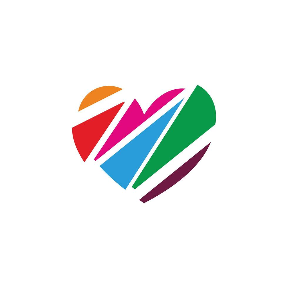 design de logotipo de cor de amor criativo vetor