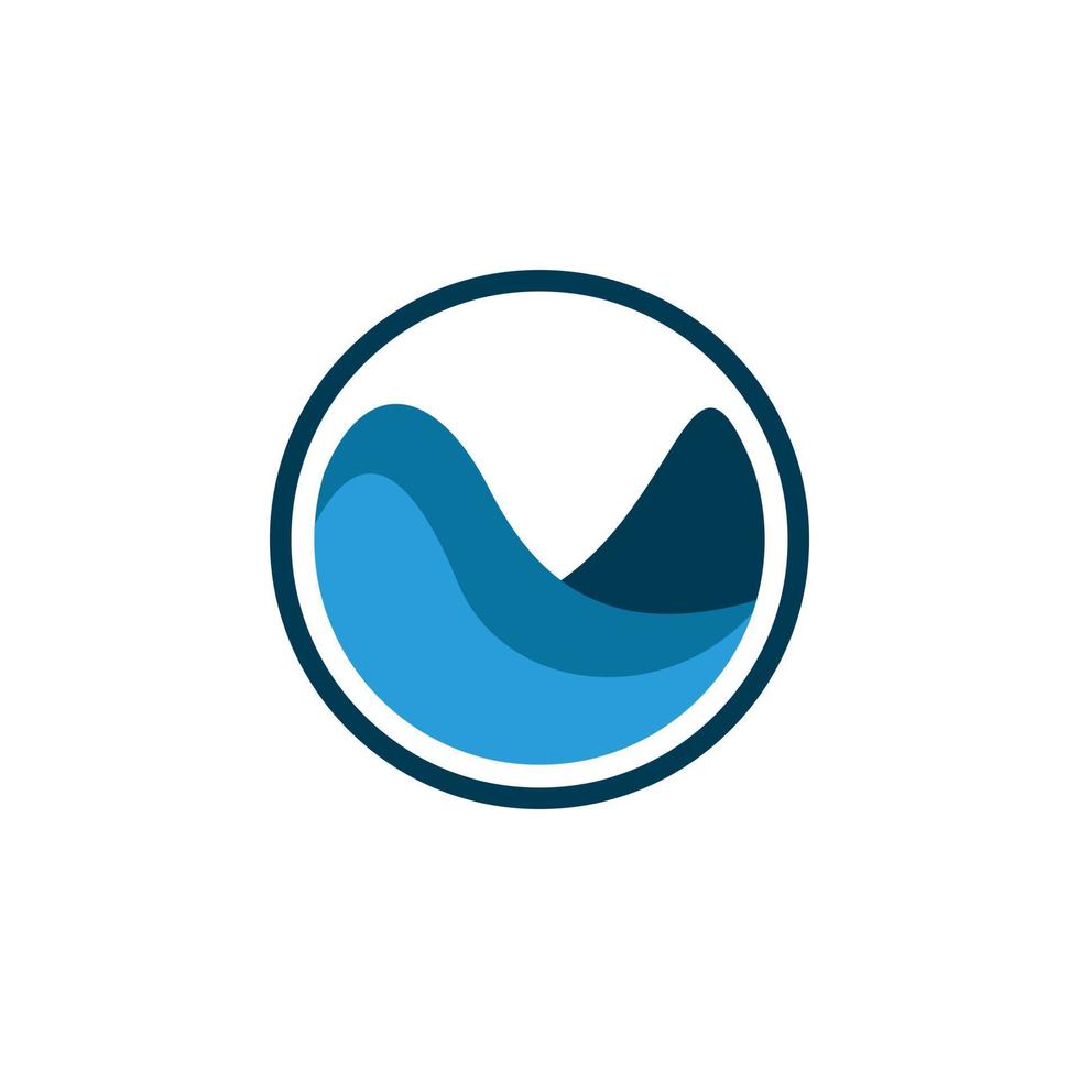 design de logotipo de fluido de onda de água círculo vetor