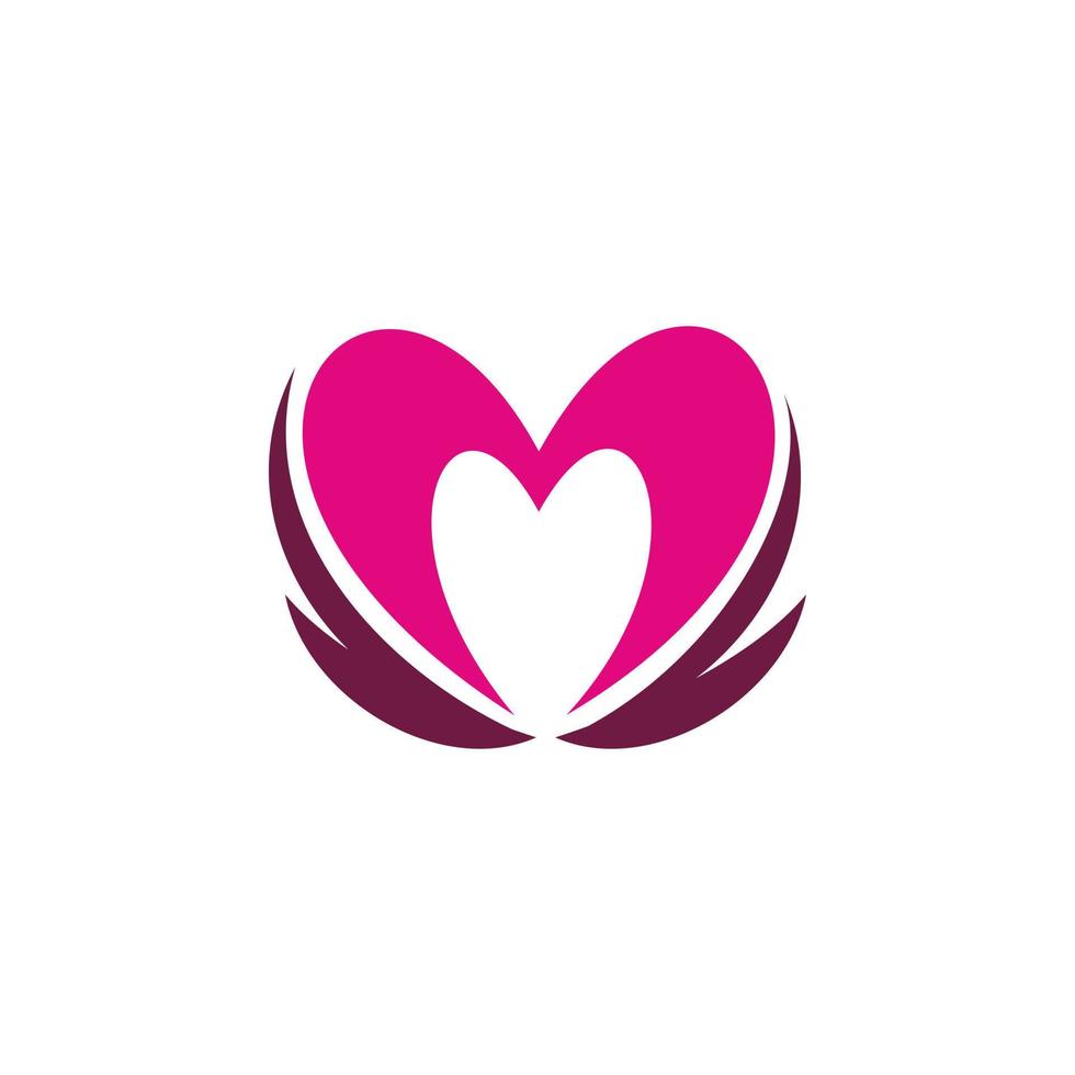 design de logotipo de cor de coração de amor vetor