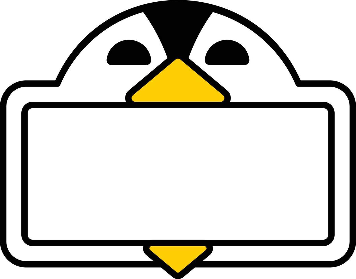 design de ilustração vetorial de placa de animal de pinguim fofo vetor