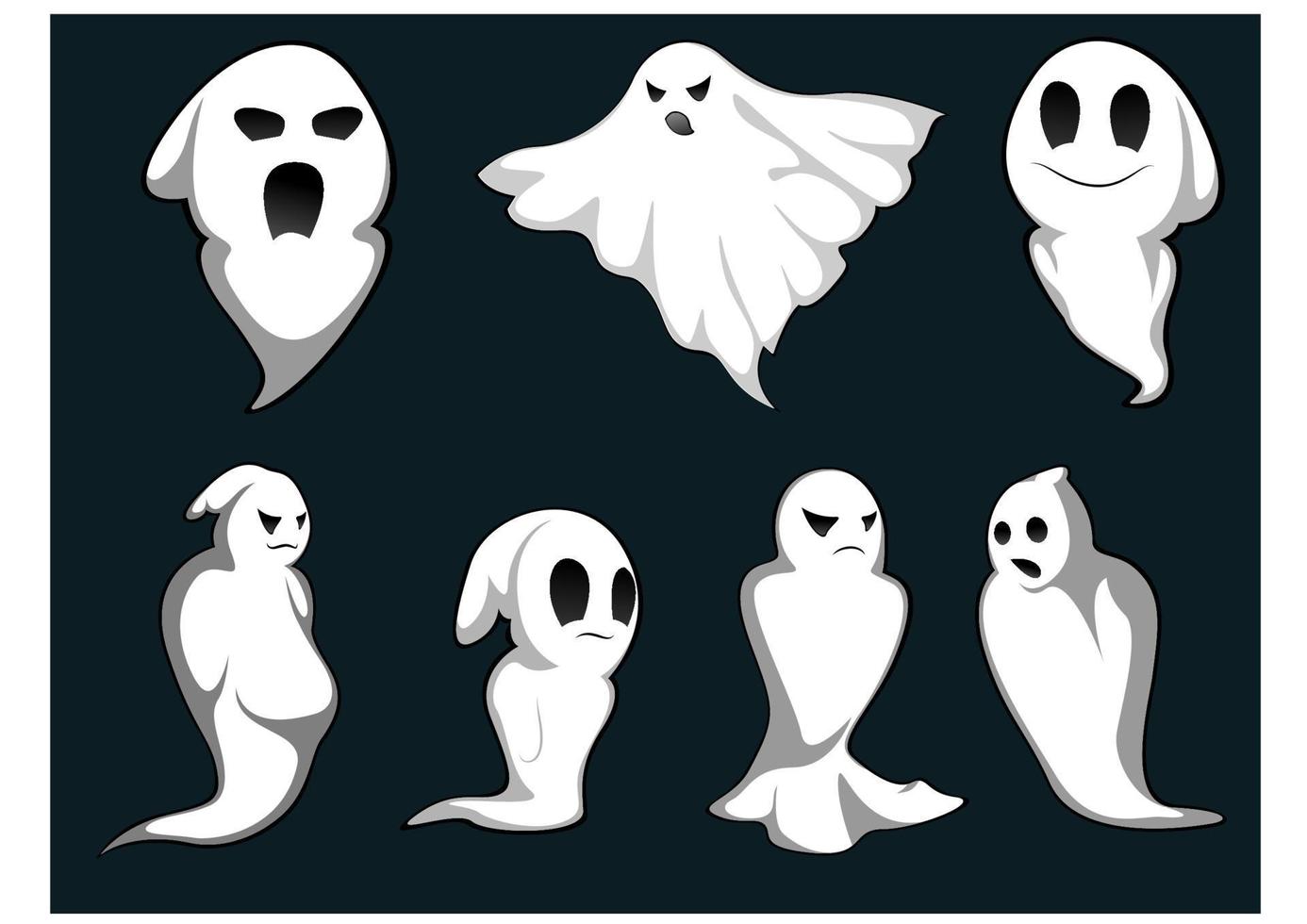 personagens de fantasmas misteriosos vetor