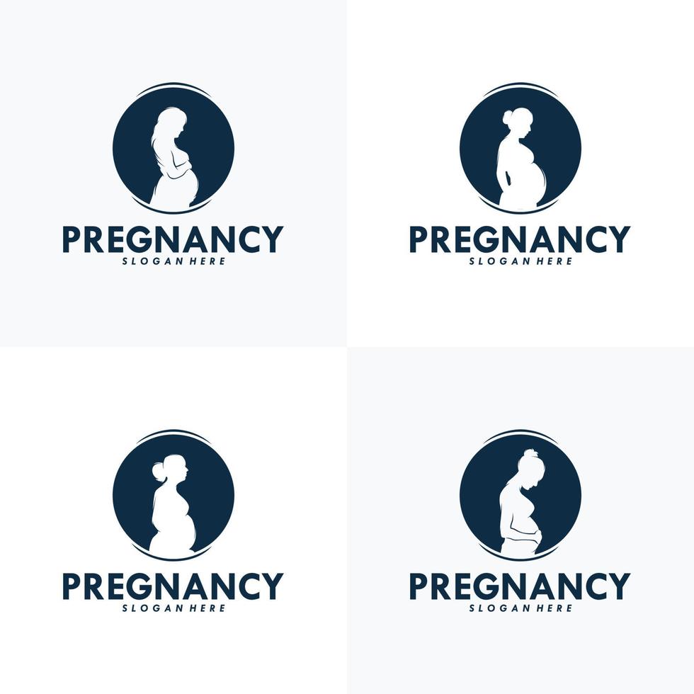 conjunto de modelo de vetor de design de logotipo de gravidez