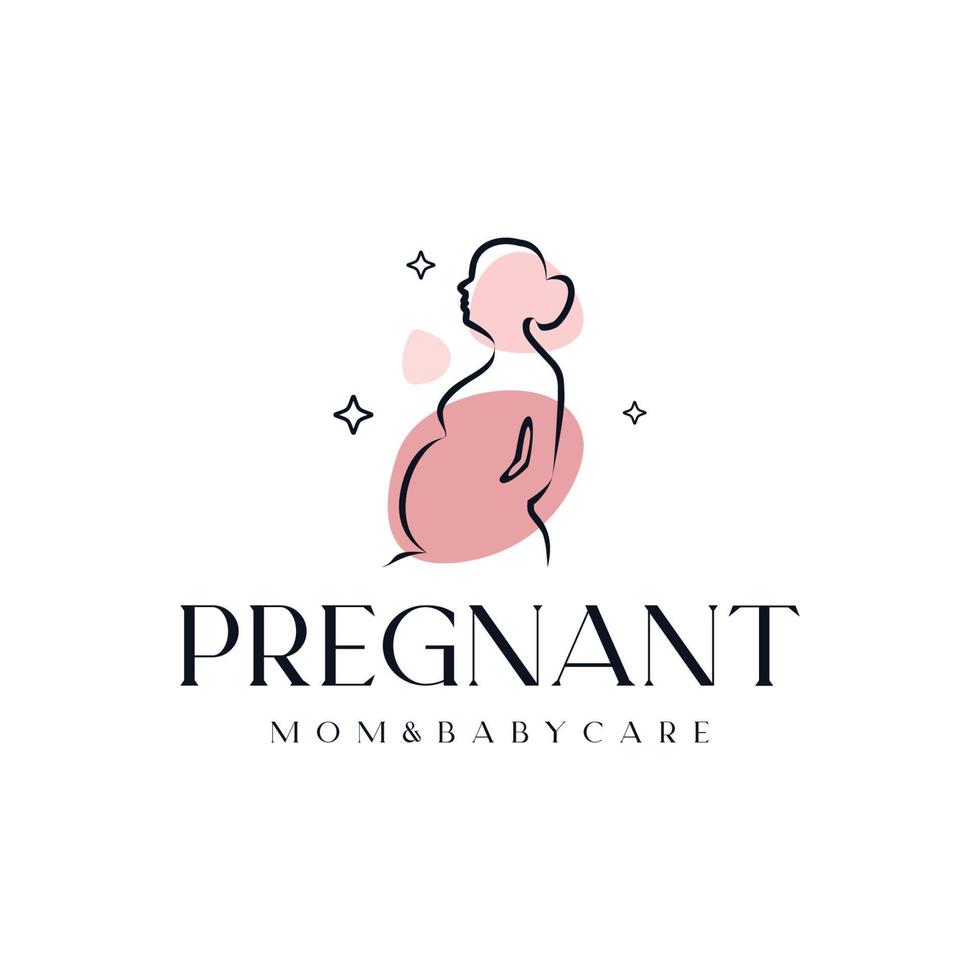 design de vetor de logotipo de mulher grávida