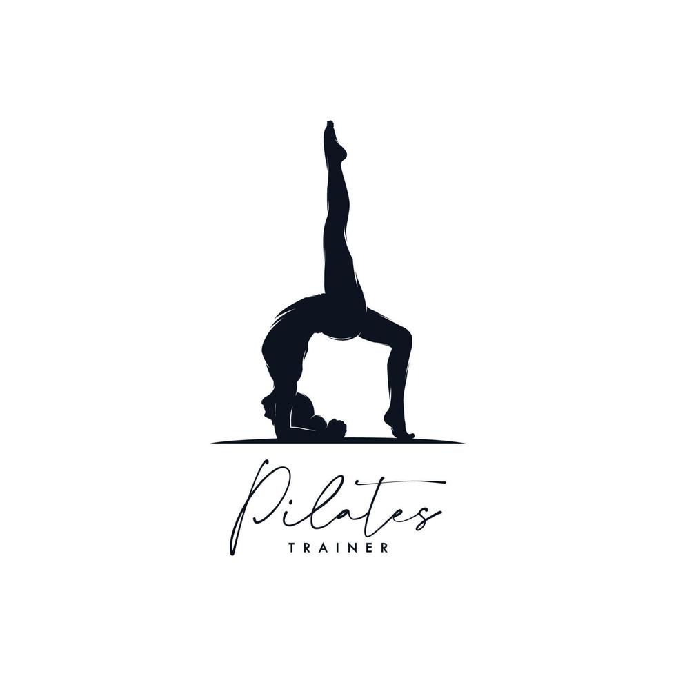 design de identidade de logotipo de ioga de pilates vetor