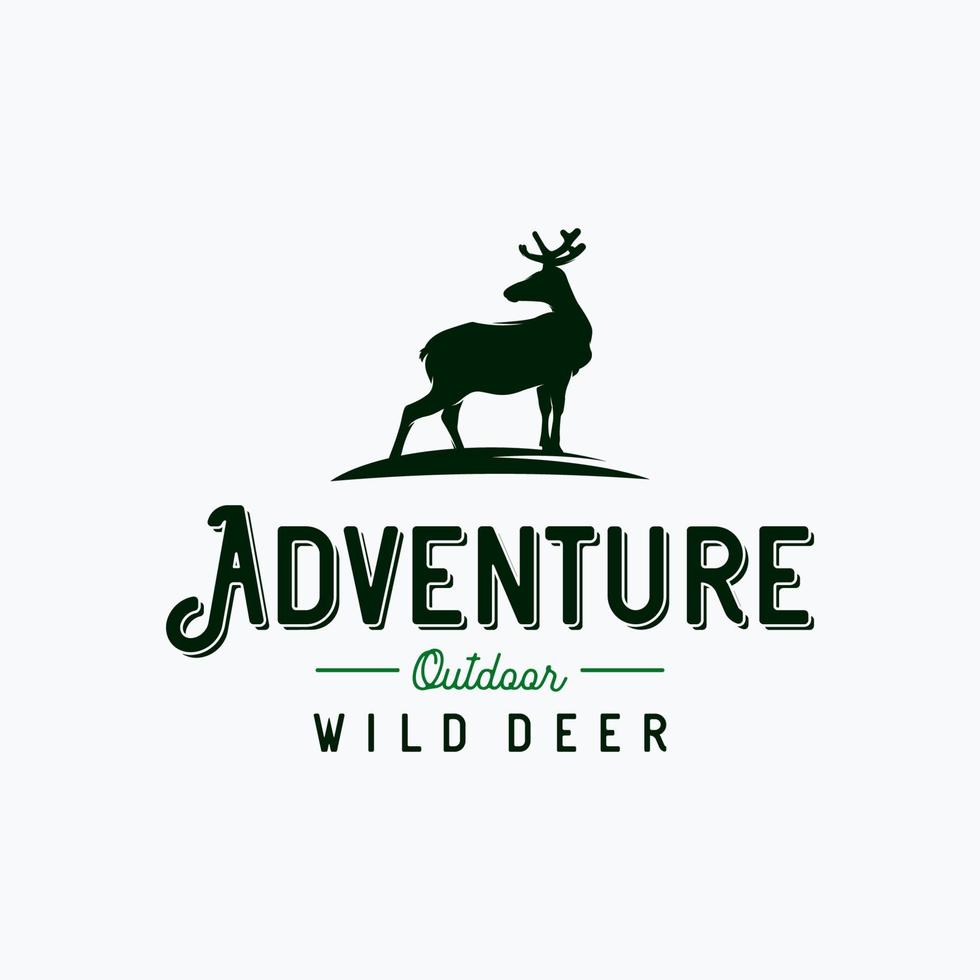 logotipo de veado selvagem de aventura de expedição vetor