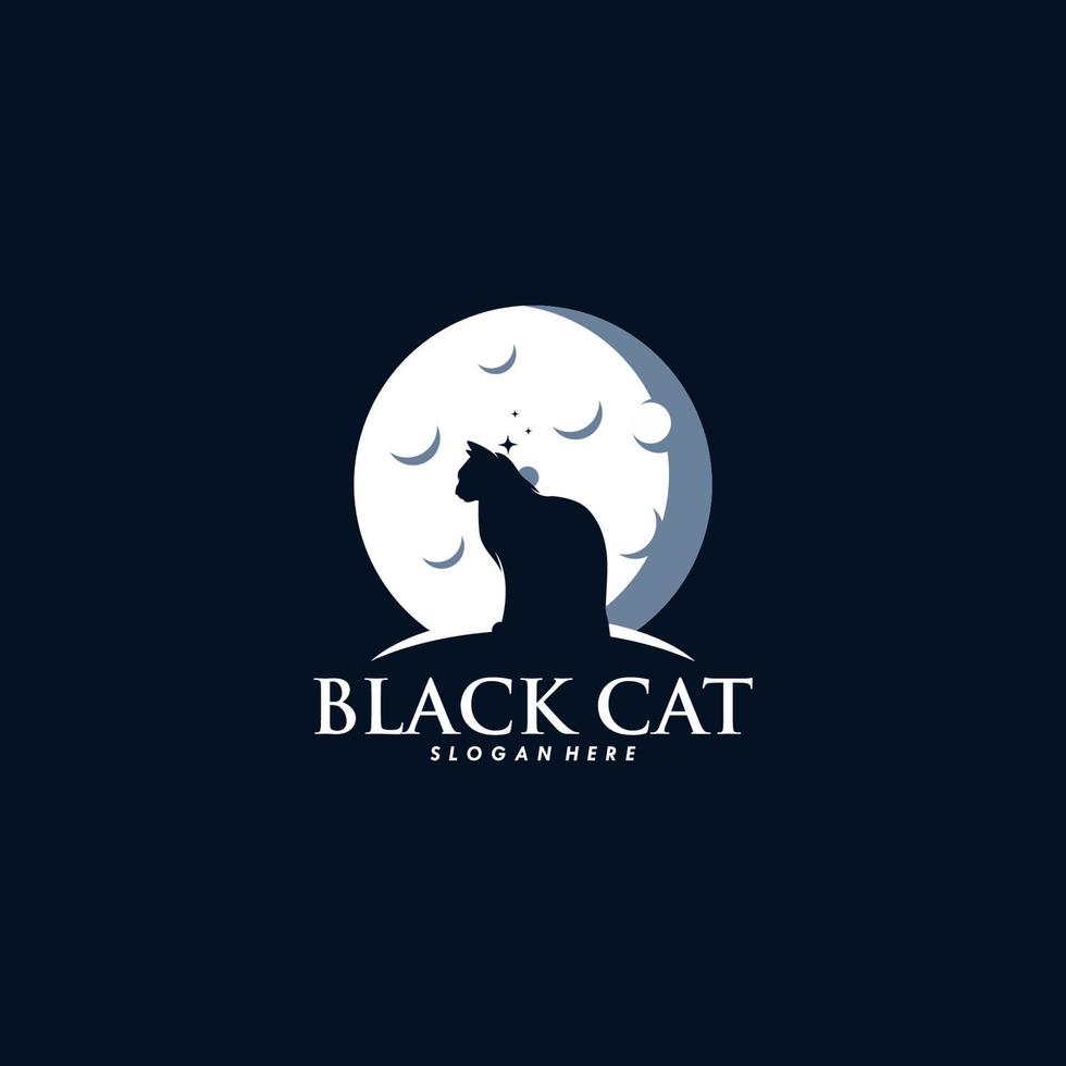 vetor de design de logotipo de gato preto