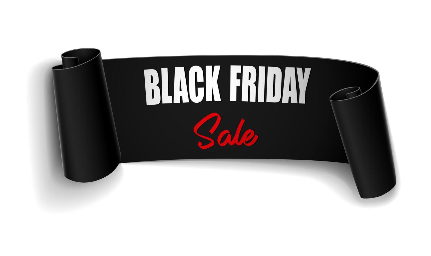 fundo de venda de sexta-feira negra com banner de fita preta vetor