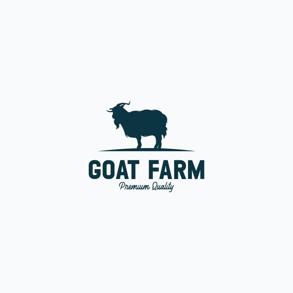 conceito de design de logotipo de fazenda fazenda de cabras vetor