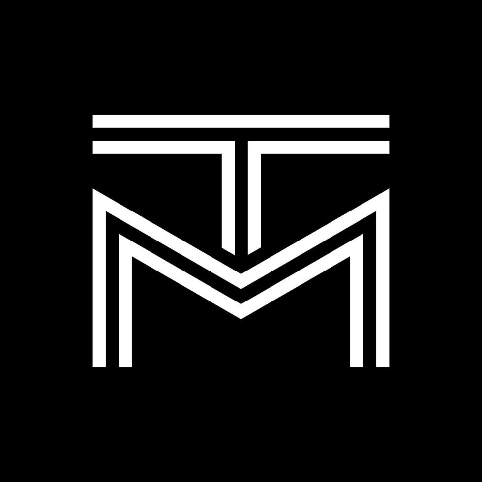 design de logotipo de monograma de letra tm vetor