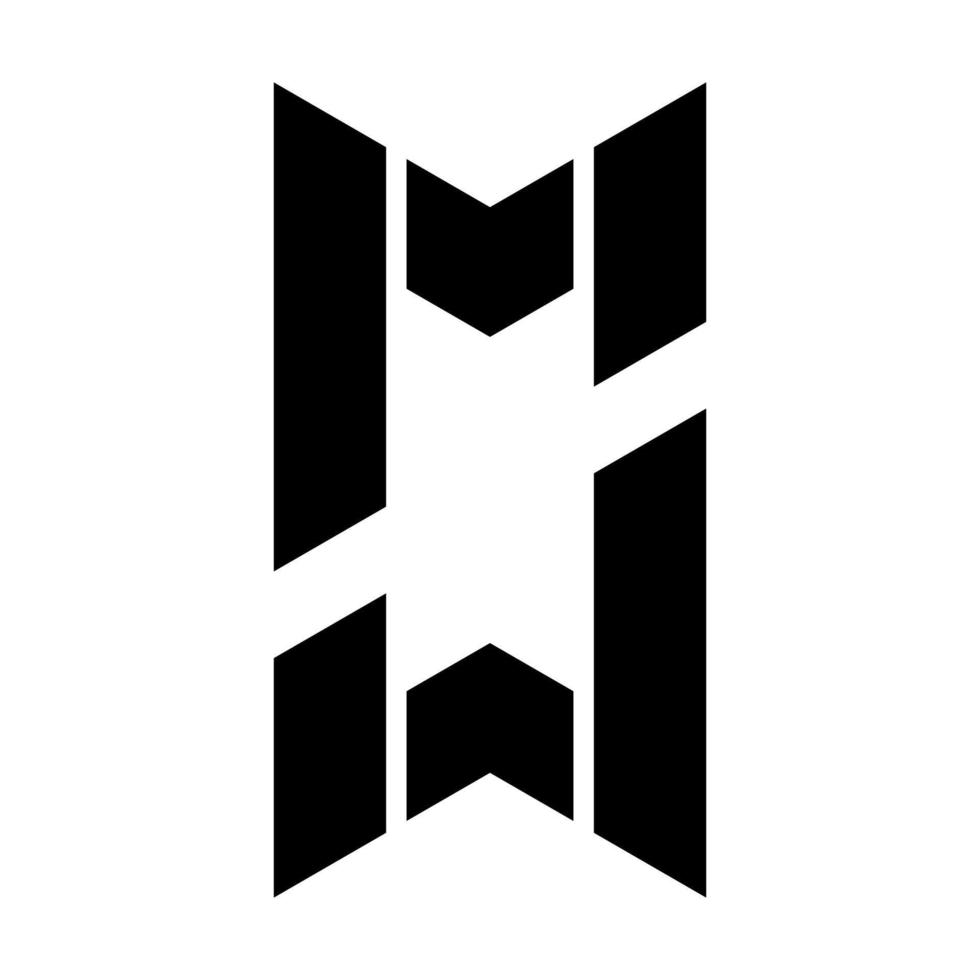 modelo de design de logotipo moderno letra m e w vetor
