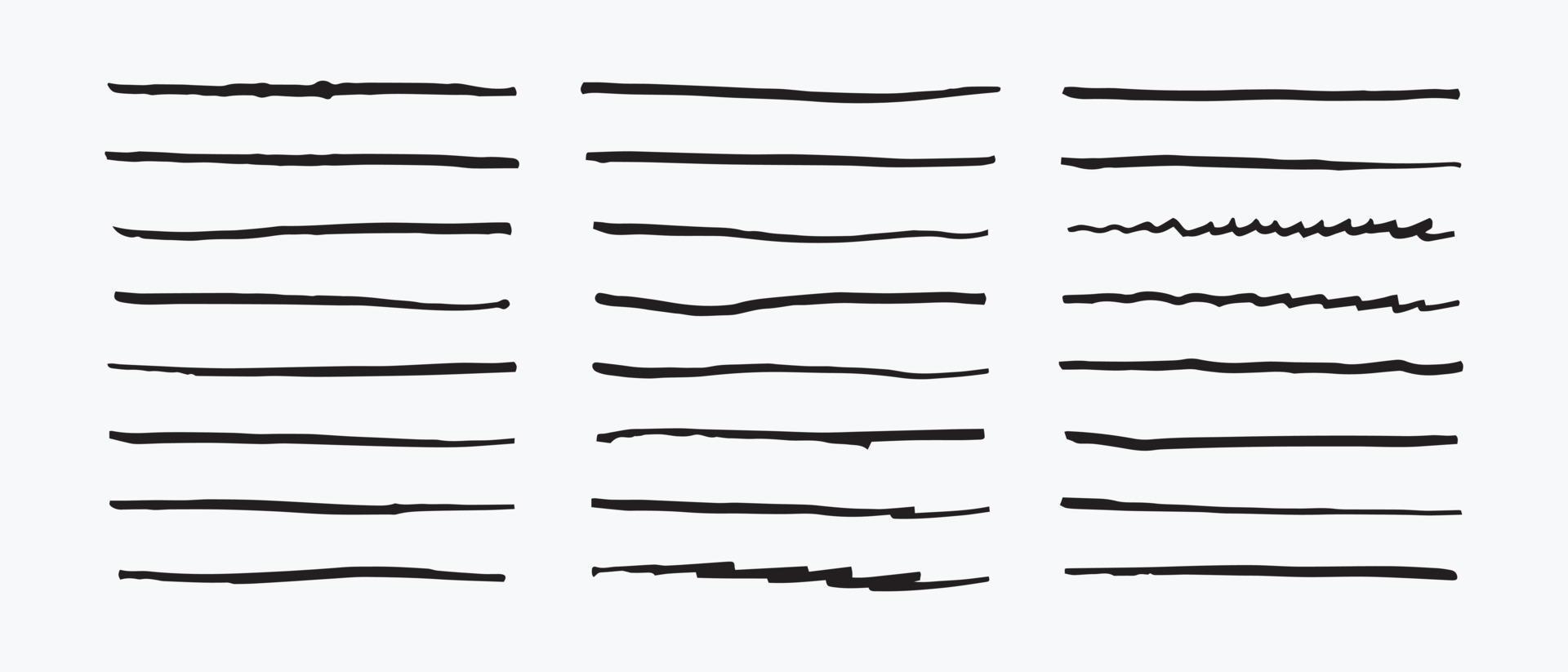 conjunto de vetores de sublinhado desenhado à mão.