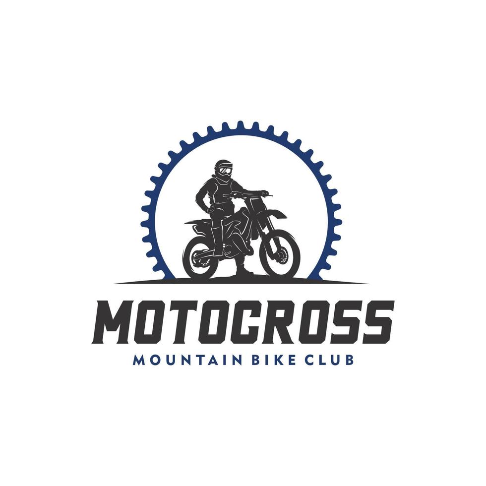 modelo de design de logotipo de silhueta de motocross vetor