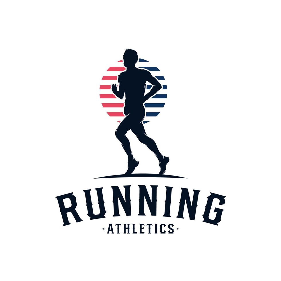 ilustração em vetor de design de logotipo de esporte de homem correndo