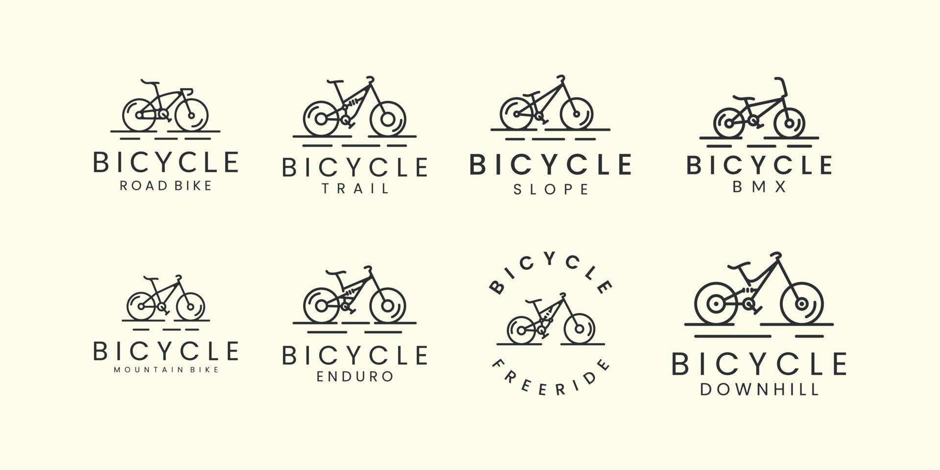 pacote de bicicleta de logotipo com design de modelo de ícone de logotipo de estilo linear. transporte, ilustração vetorial de esporte vetor