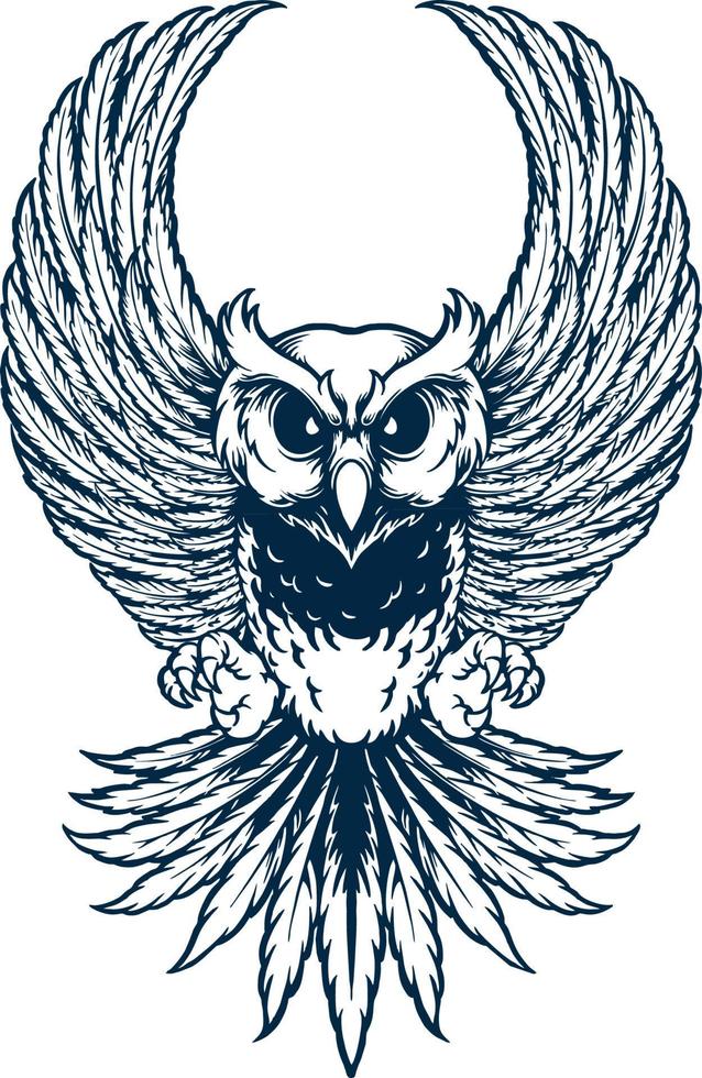 logotipo de silhueta de asa de coruja de cannabis vetor