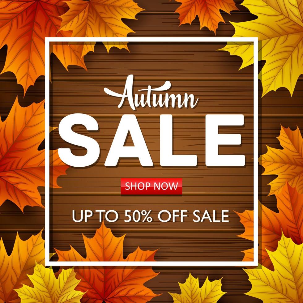 banners de venda de outono vetor
