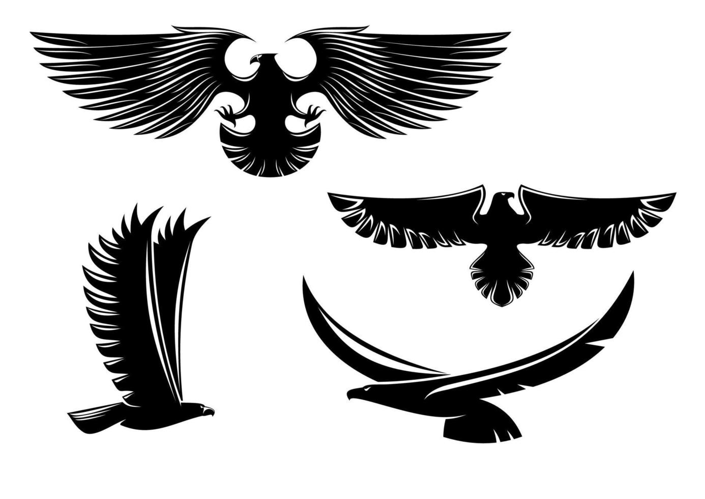 símbolos e tatuagem da águia heráldica vetor