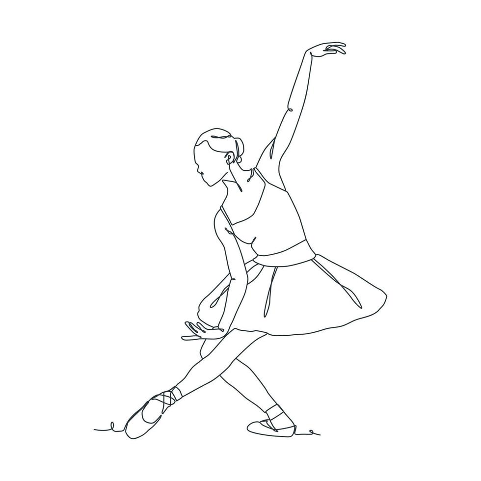 ilustração de linha contínua de bailarina vetor