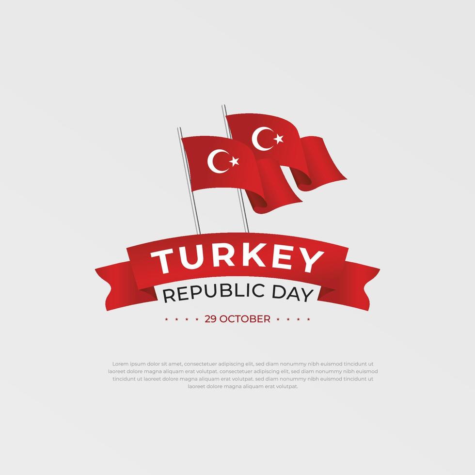 conceito de bandeira do dia da república da turquia vetor