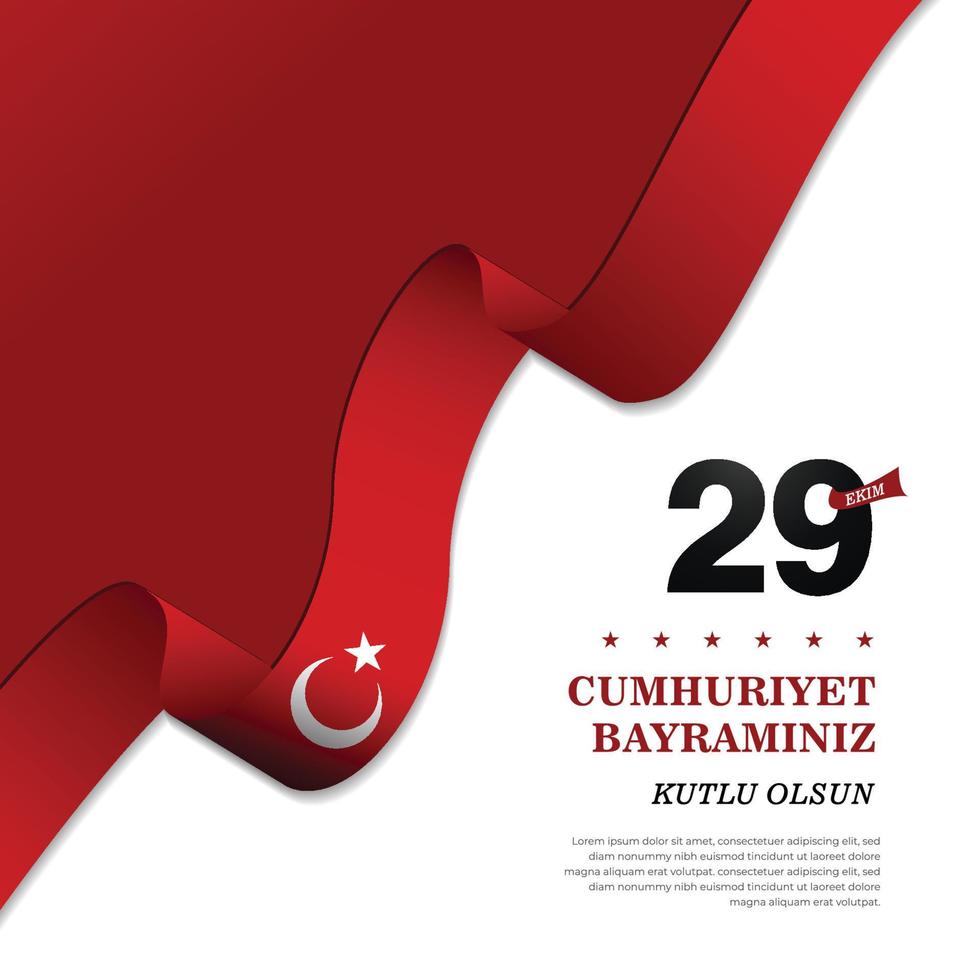 29 ekim conceito de banner do dia da república turca vetor