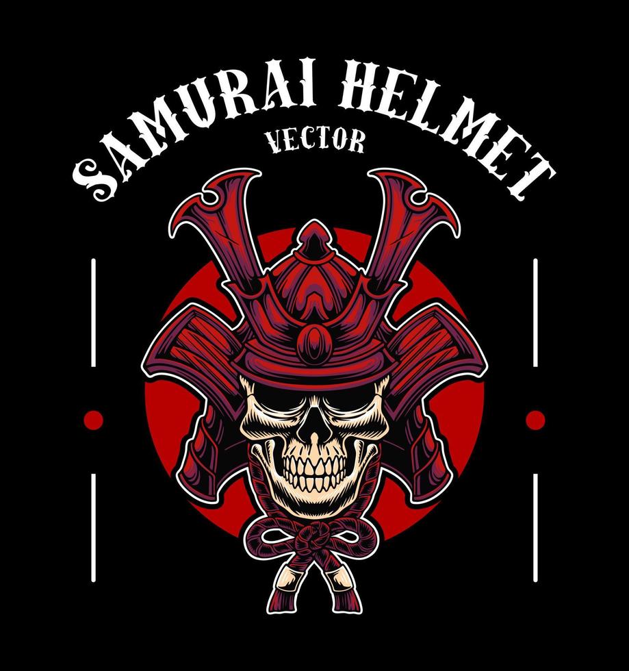 ilustração em vetor de máscara de samurai japonês