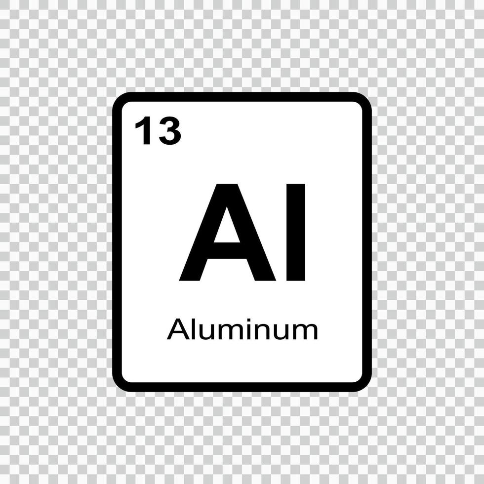 elemento químico alumínio. ilustração vetorial vetor
