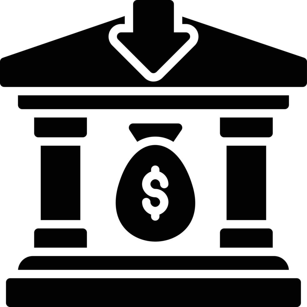 ícone de glifo de depósito bancário vetor