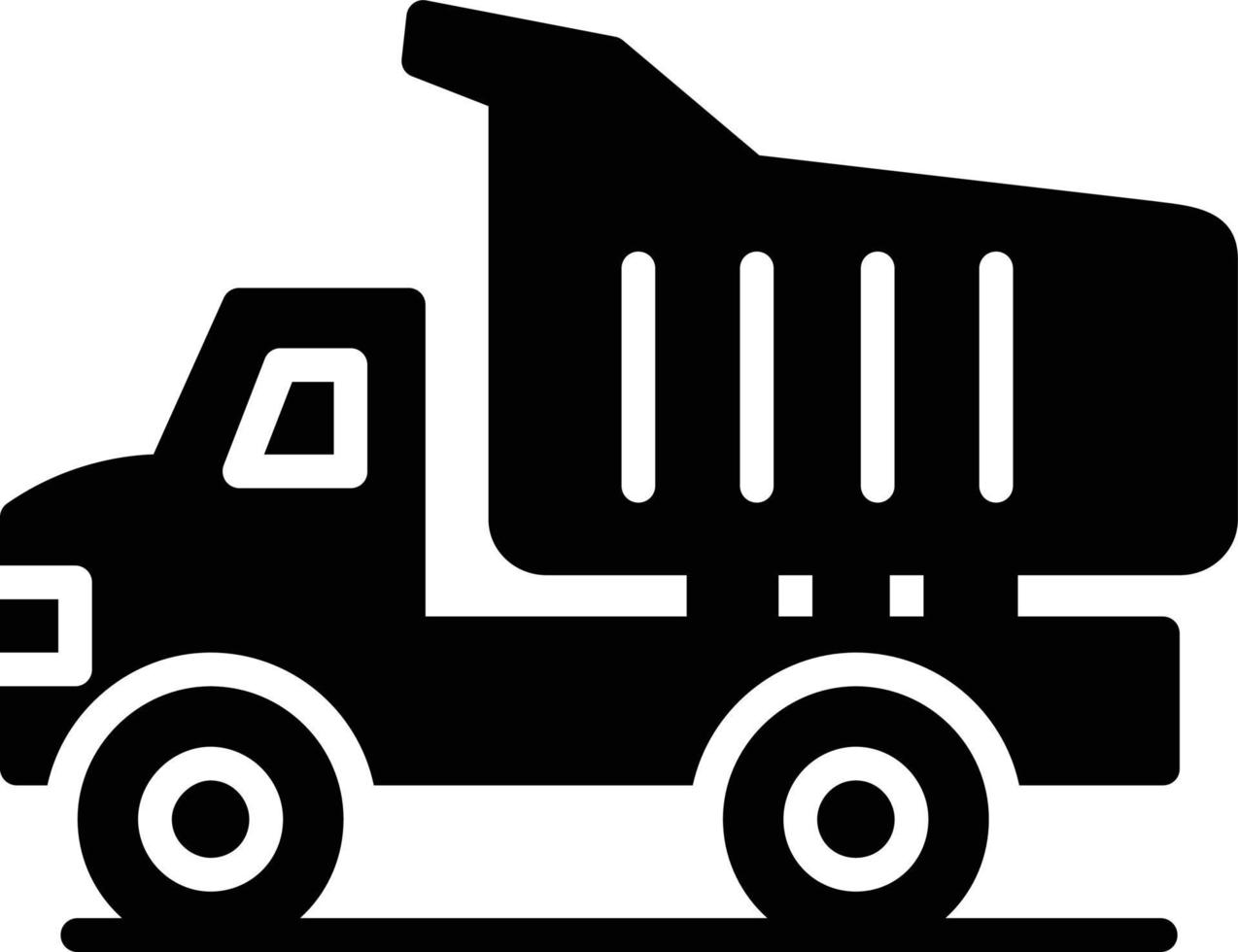 ícone de glifo de caminhão basculante vetor
