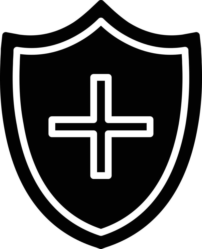 ícone de glifo de escudo de proteção médica vetor