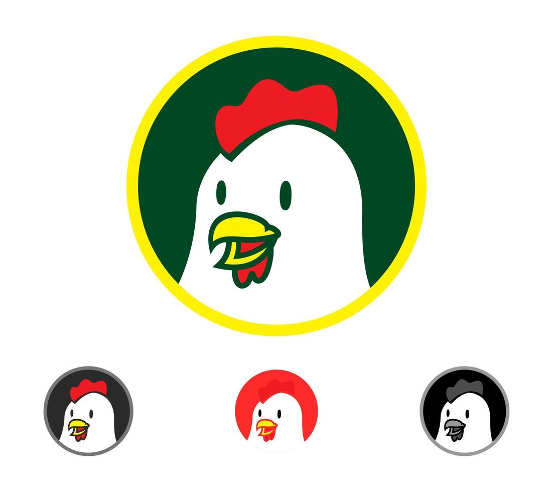 logotipo de mascote de comida fresca de frango frito conceito plano e simples vetor