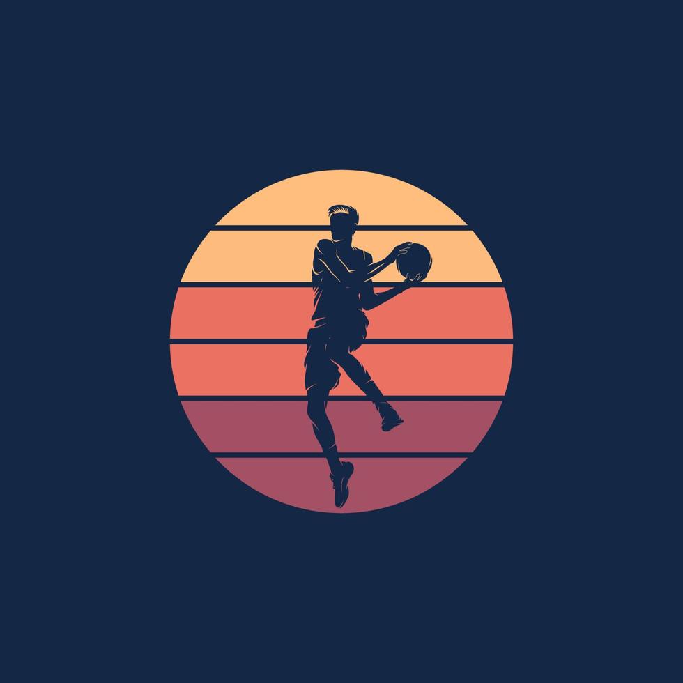 logotipo do time de basquete americano, design esportivo vetor