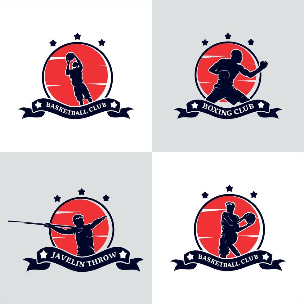 conjunto de design de logotipo esportivo vetor