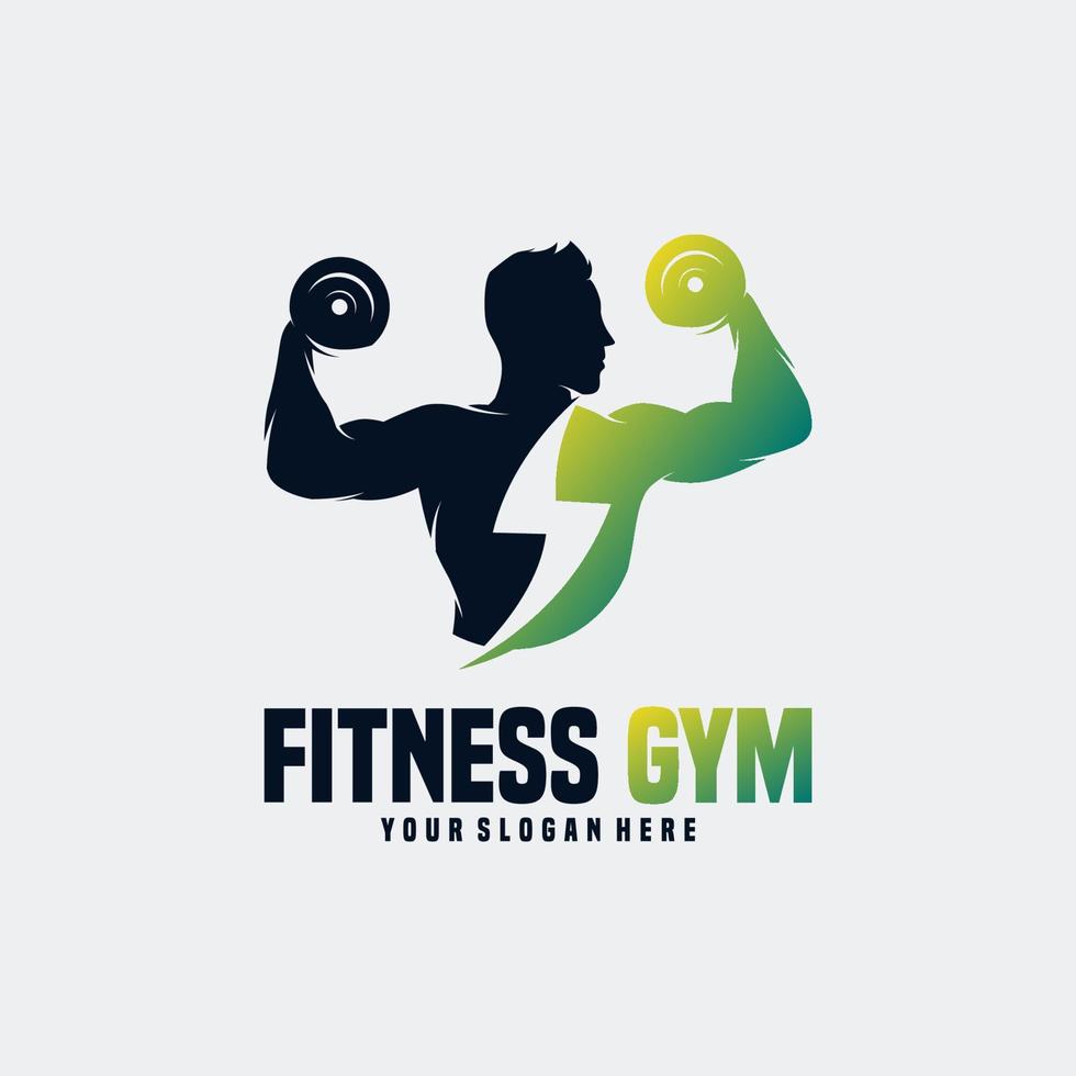 design de logotipo de ginásio de esporte de fitness vetor