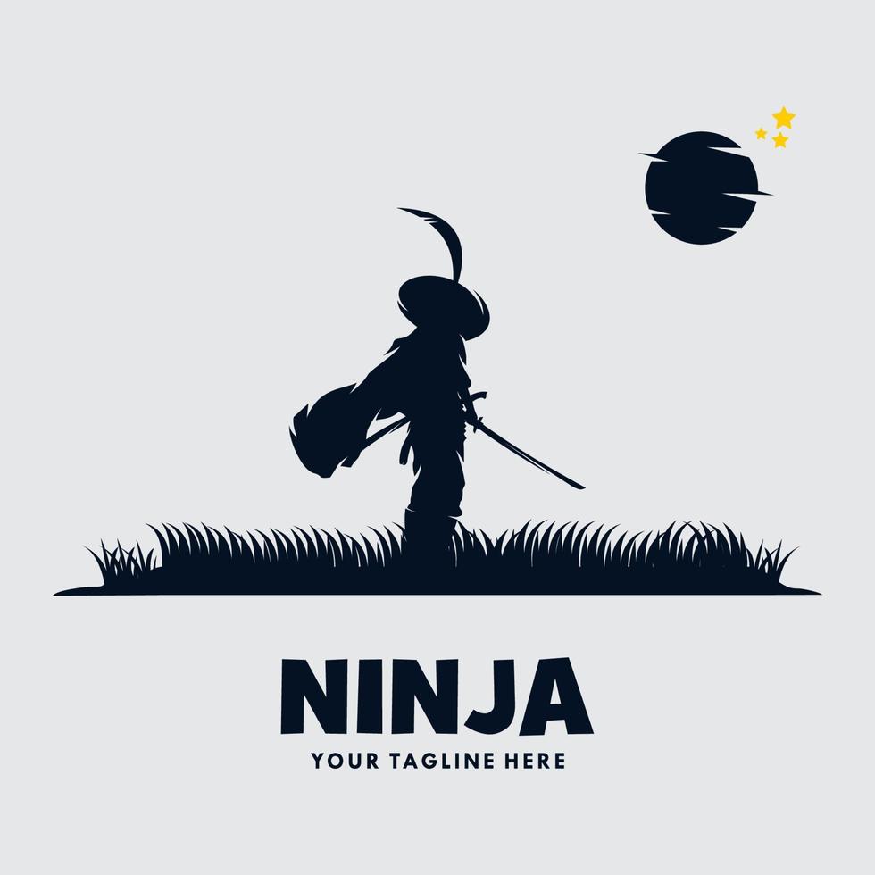 vetor de logotipo de mascote guerreiro ninja