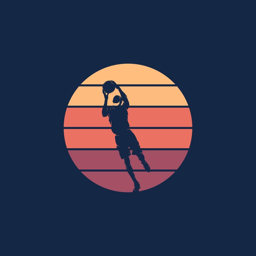 logotipo do time de basquete americano, design esportivo vetor