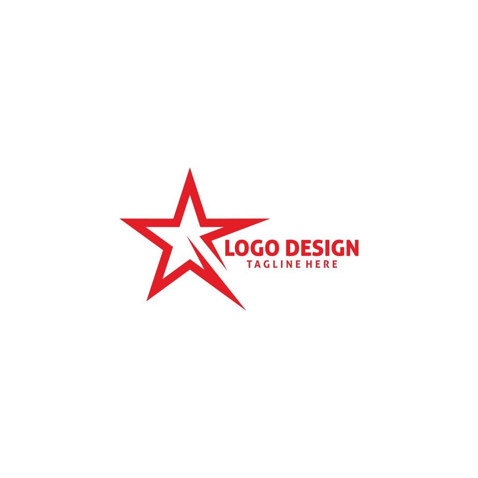 design de logotipo de arte de linha de estrela vermelha vetor
