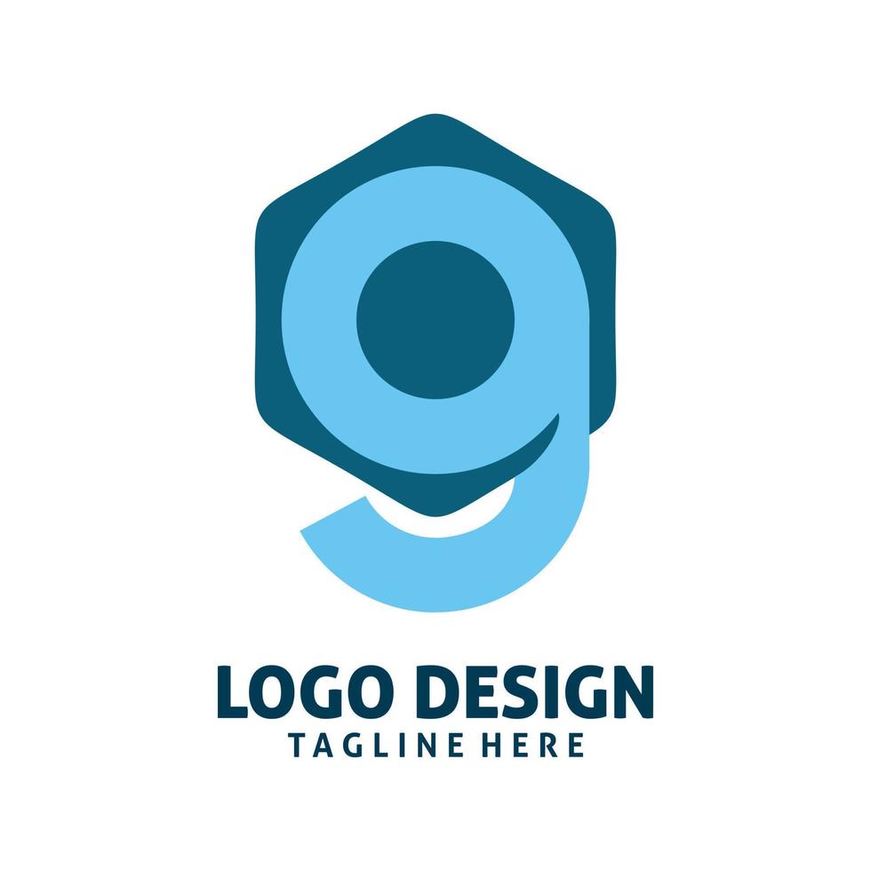 design de logotipo de letra g hexagonal vetor