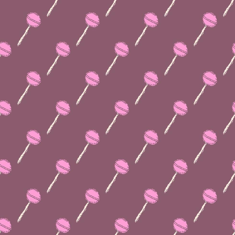 padrão de pirulito sem costura. fundo de doces e doces. ilustração vetorial doodle com ícones de doces e doces vetor