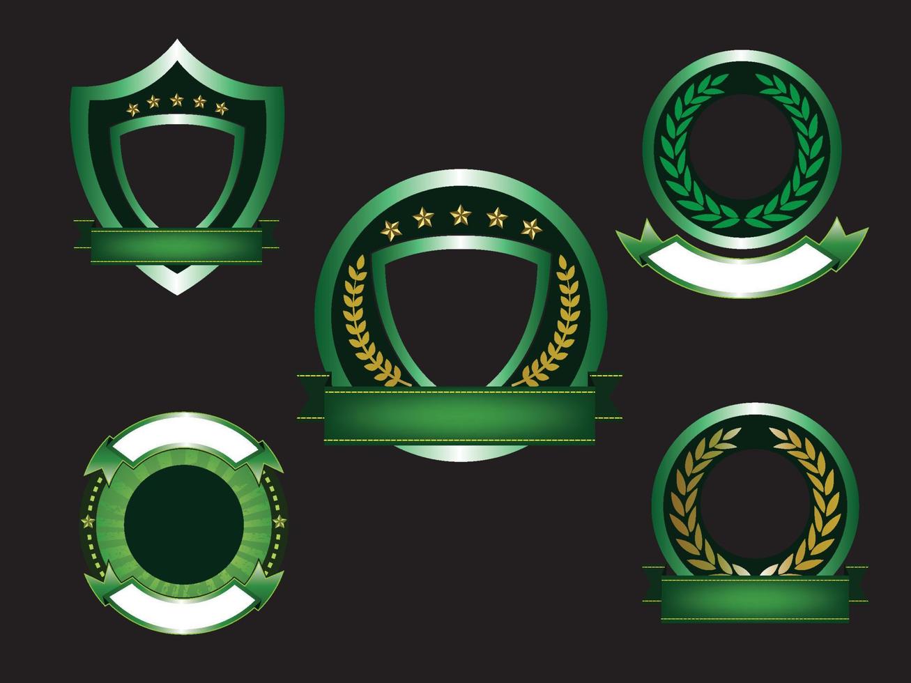 conjunto de modelo de logotipo verde vetor