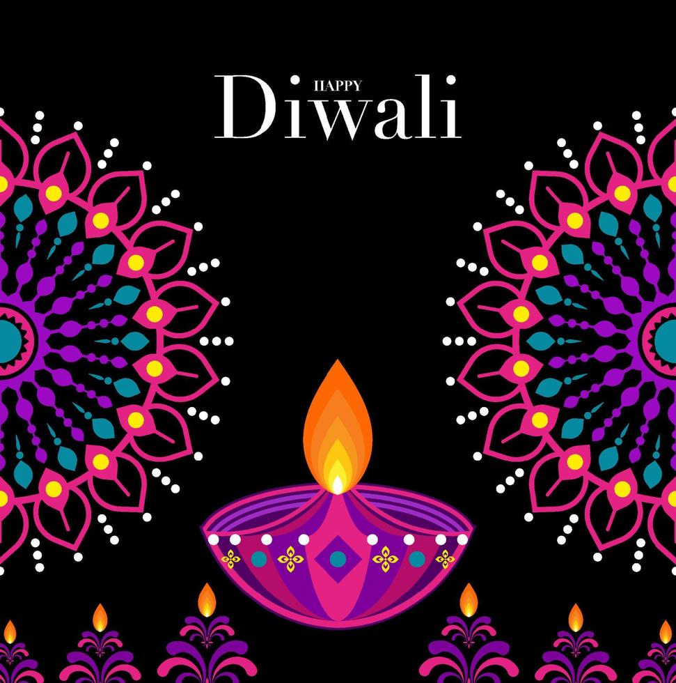 feliz diwali, deepavali ou dipavali o design plano de celebração do festival indiano. vetor