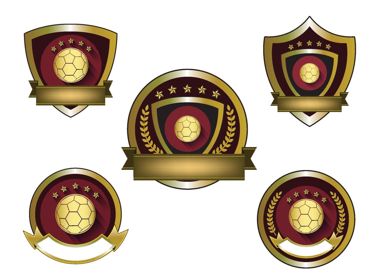 ilustração do conjunto de logotipo de futebol dourado vetor