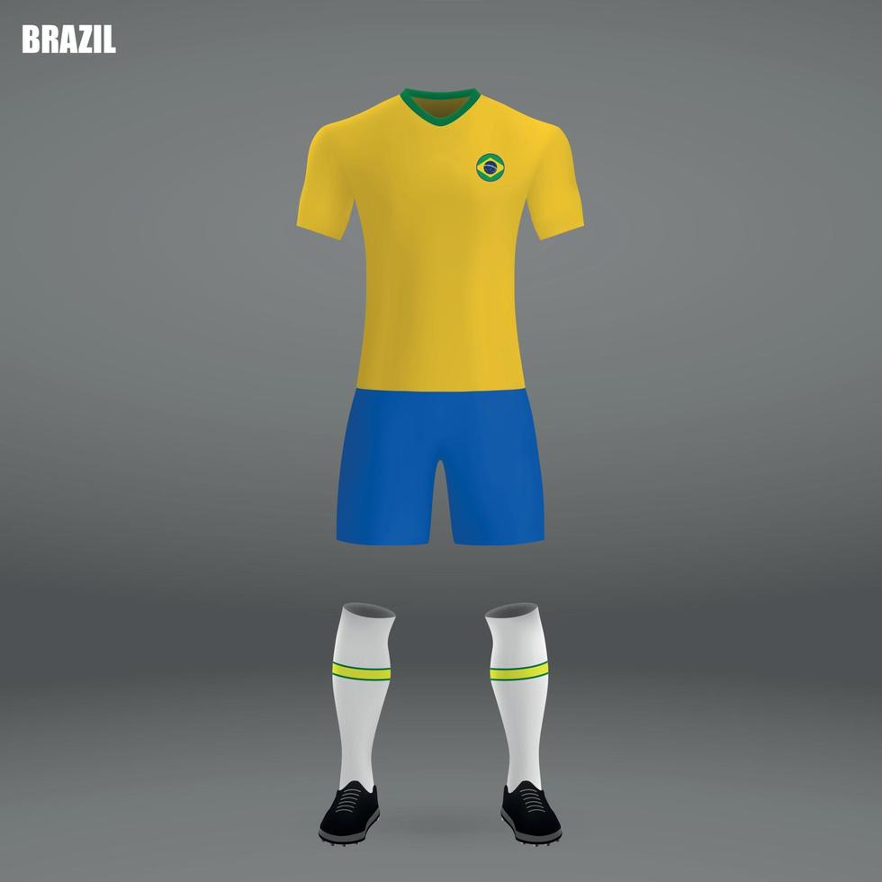 uniforme de futebol do brasil 2018 vetor