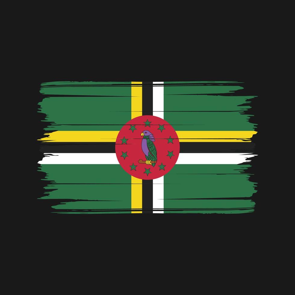 vetor de pincel de bandeira da dominica. bandeira nacional