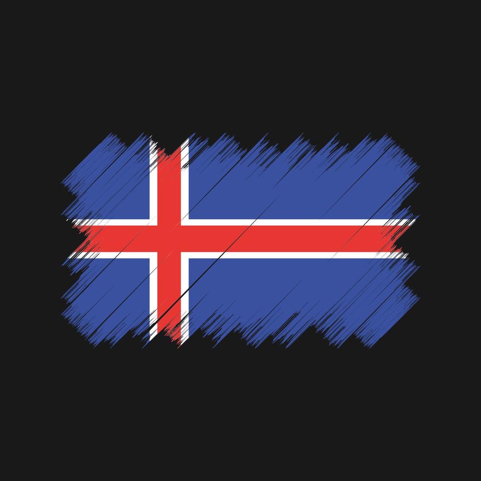 escova de bandeira da islândia. bandeira nacional vetor