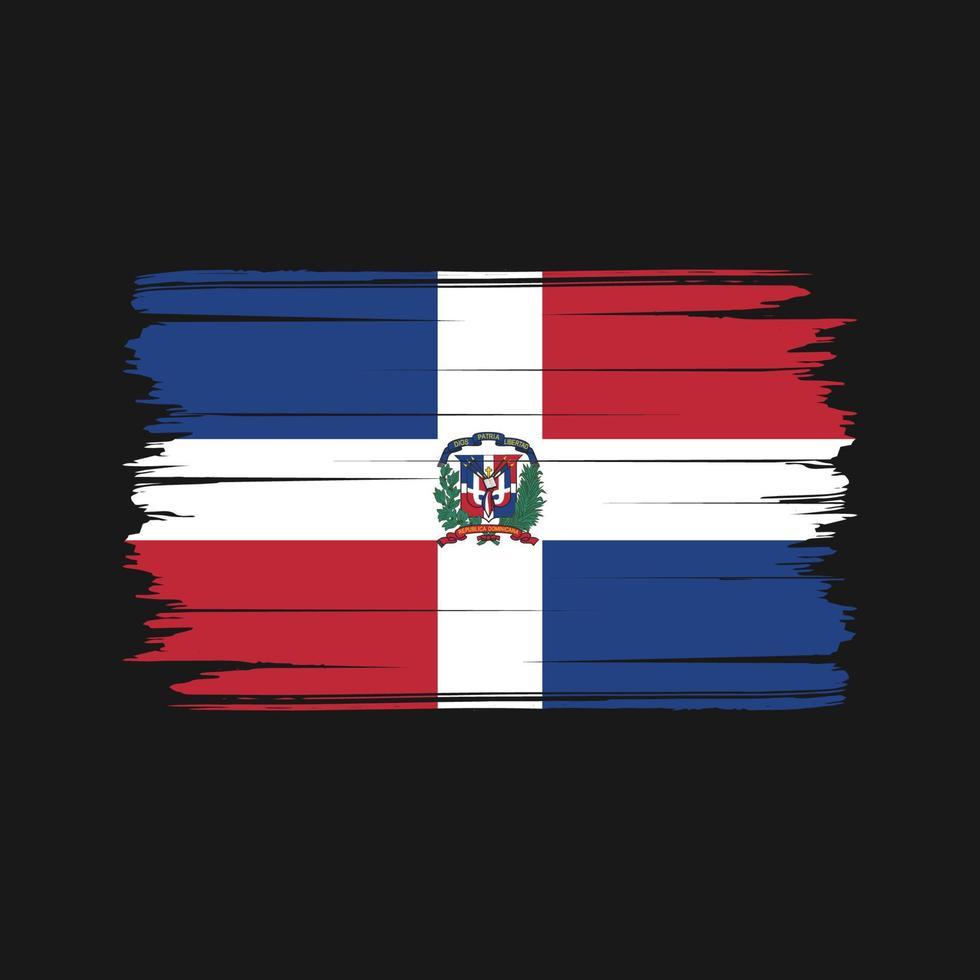 vetor de pincel de bandeira da república dominicana. bandeira nacional