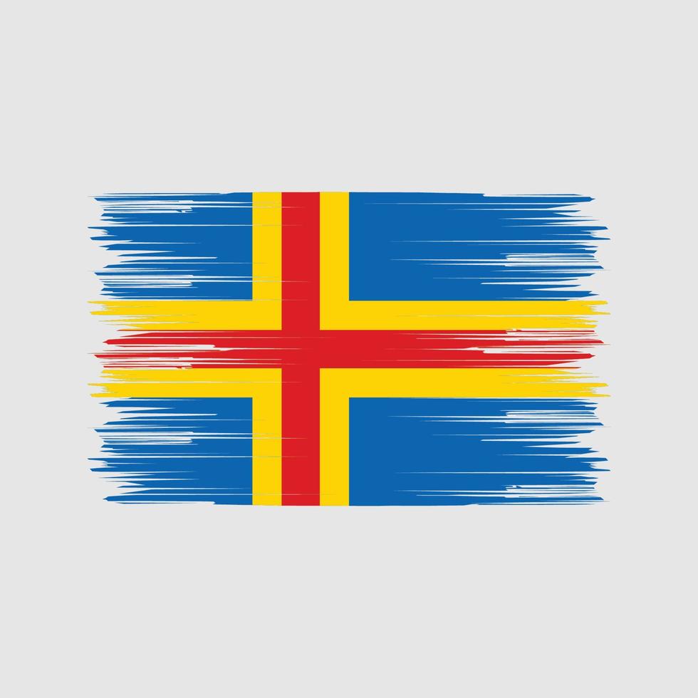 escova de bandeira das ilhas aland. bandeira nacional vetor