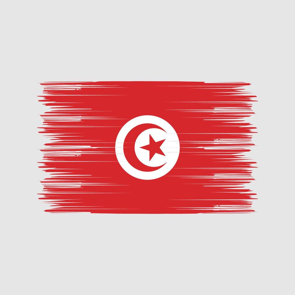 pincel de bandeira da tunísia. bandeira nacional vetor